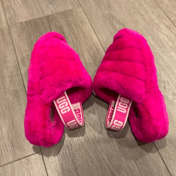UGG Fluff Yeah Pink Slippers Size 7 - Picture 4 of 7